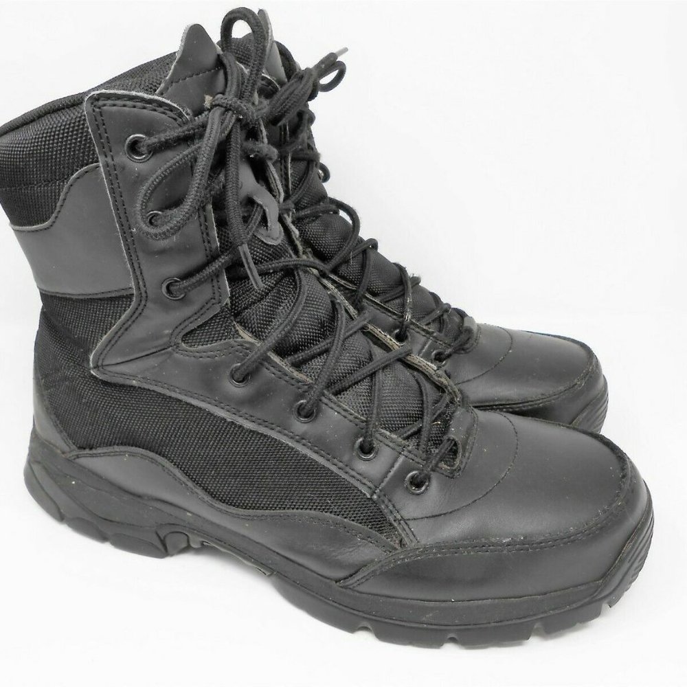 Interceptor Black Leather Lace Up 8" Tactical 10.5